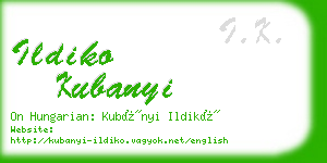 ildiko kubanyi business card